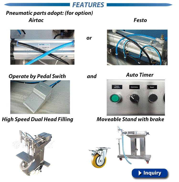 FSFL Single Head Small Liquid Piston Filling Machine Specifications