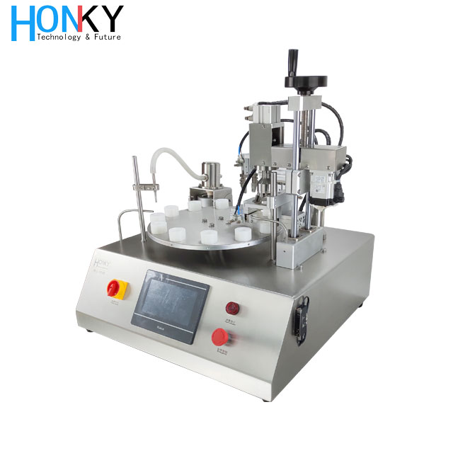 Semi-Automatic Desktop Essential Oil Filling Machine with Ceramic Piston Pump for Small-Batch Roll-On Vial Pouch Barrel Filling