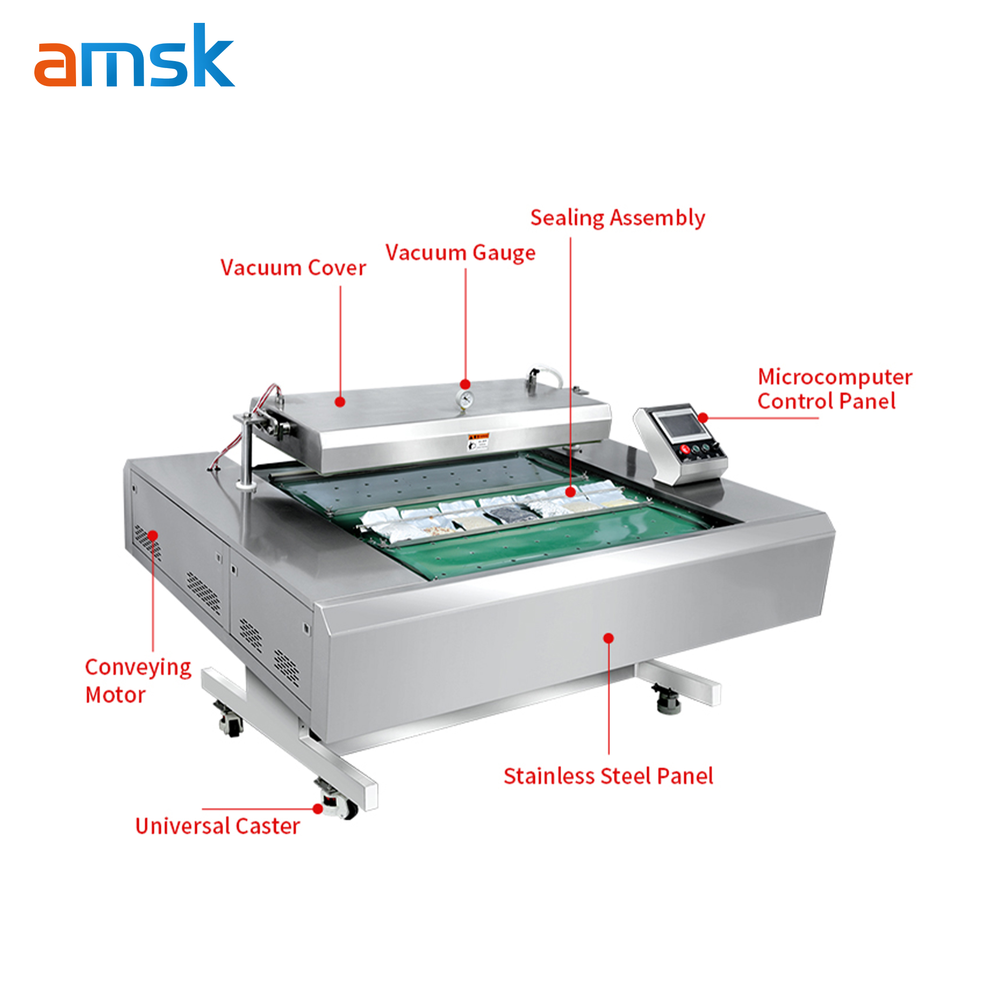 DZ-1100 Vacuum Machine for Food Packaging Meat Packaging Machine Vacuum Packaging Machine for Pack Sausage Outerbags.