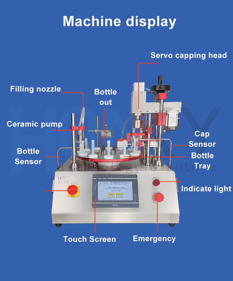 Semi-Automatic Desktop Essential Oil Filling Machine with Ceramic Piston Pump for Small-Batch Roll-On Vial Pouch Barrel Filling