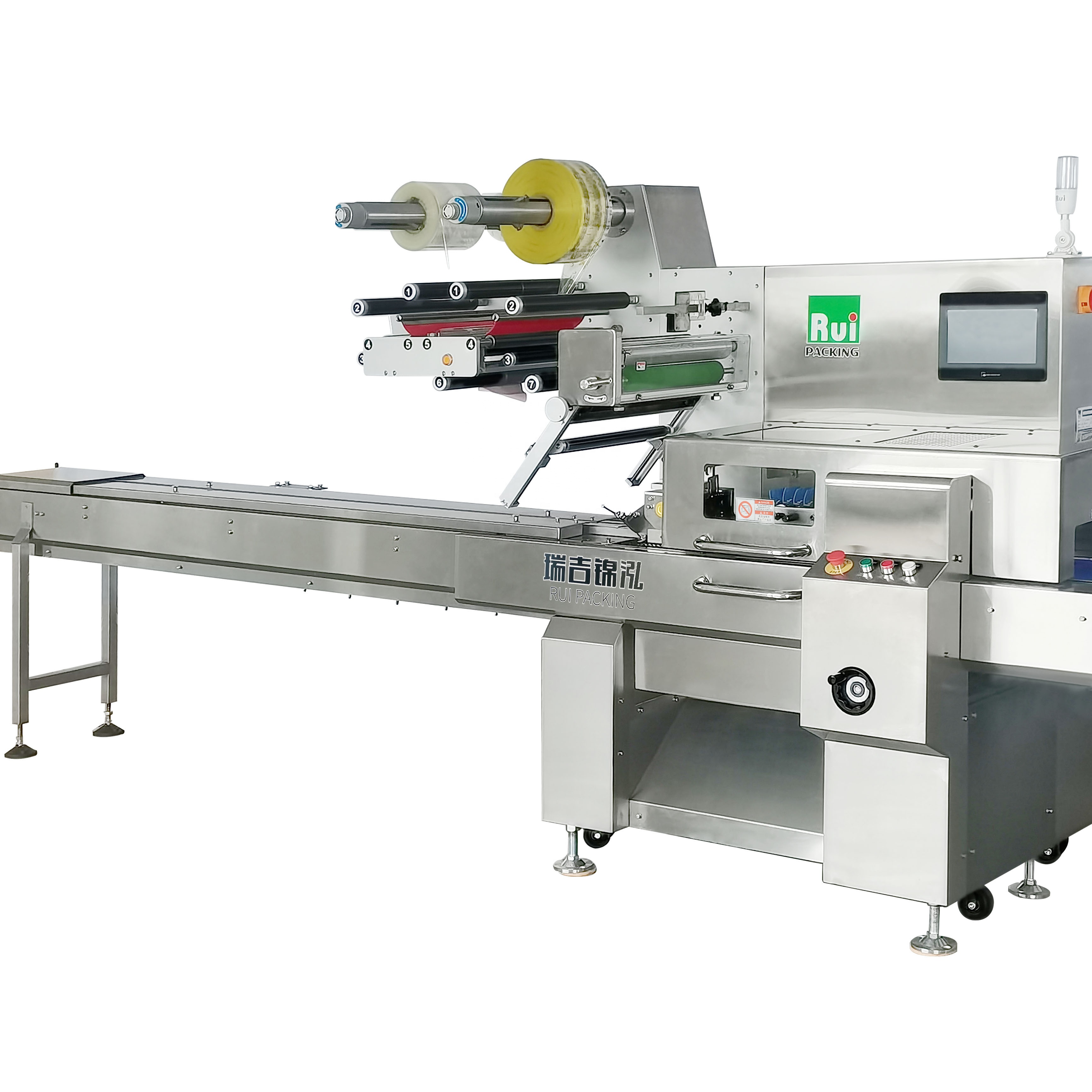 RHZRL430 Automatic Horizontal Pillow Packing Machine Flow Wrap Packaging for Food Soap Bread Candy Chocolate CE Certified