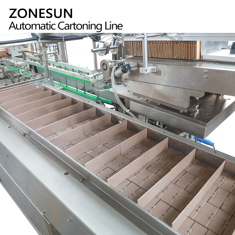 ZONESUN ZS-FAL180V5 Full Automatic Corrugated Cardboard Carton Box Forming Erecting Sealing Cartooning Packing Production Line