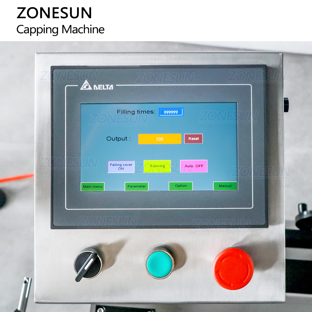 ZONESUN ZS-XG440H Automatic Jerry Can F-style Gallon Bottle Cap Screw Capping Machine With Cap Feeder