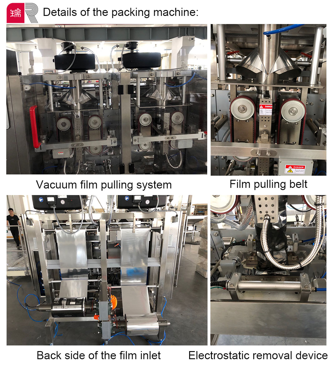 Detail parts of vertical wet noodle weighing packing machine
