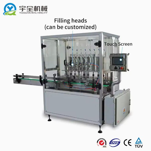 Fully Automatic 6-Head Linear Filling Machine | Piston Gear Driven for Beverage Chemical | High-Accuracy Viscous Liquids Oil