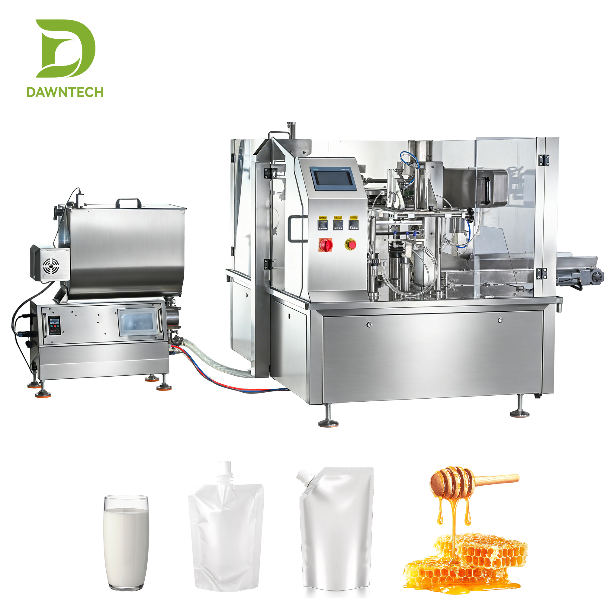 Premade Pouch Sauce Packing Machine For Ketchup Chili Sauce Jam Honey Paste &amp; Liquid Automatic Pouch Filler Sealer