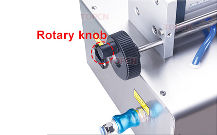 Black rotary knob for range adjustment