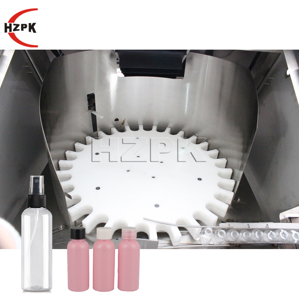HZPK Automatic High Speed Rotary Plastic Pet Round Bottle Unscrambler Machine Bottling Turntable Bottle Feeder