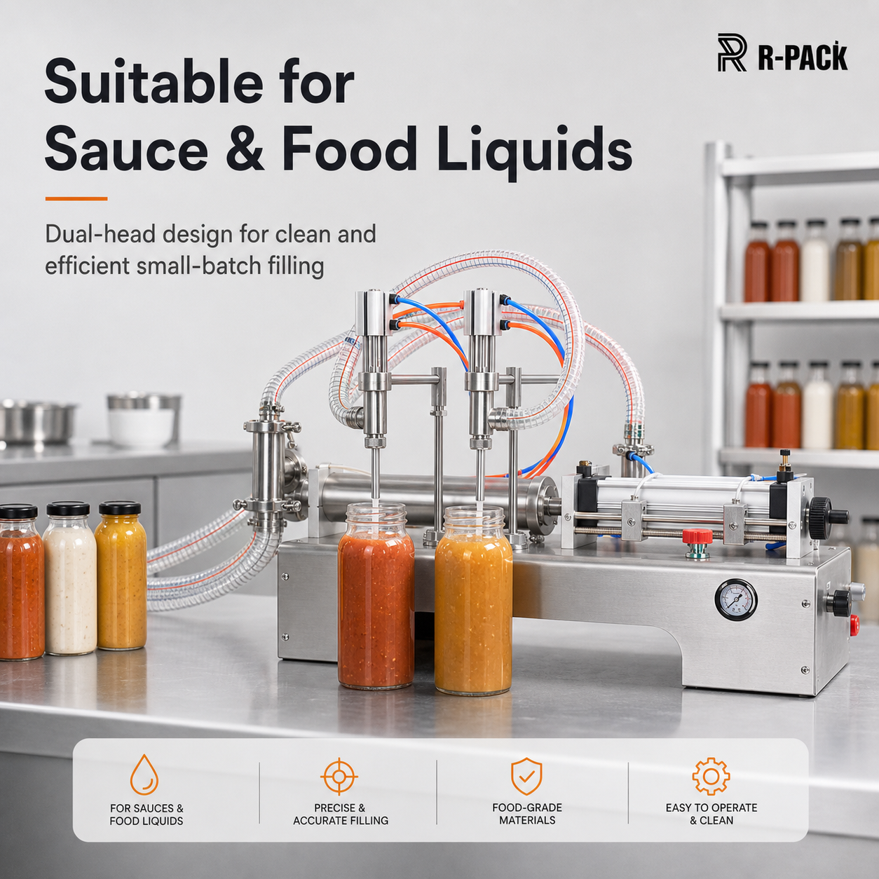 Single Head Piston Liquid Filling Machine Scene 3