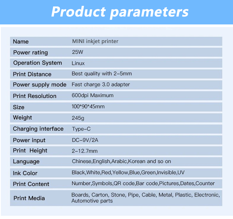 ZL11 MINI printer details