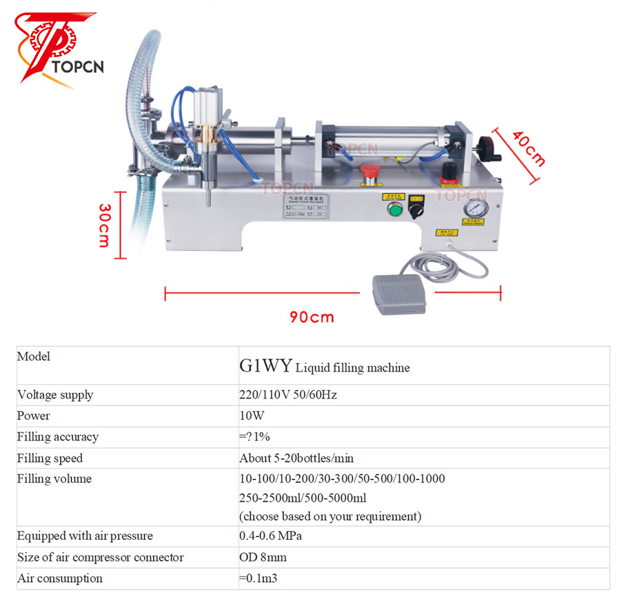 Semi Automatic Pneumatic Piston Liquid Filler Milk Juice Vinegar Coffee Oil Drink Detergent Filling Machine Supply