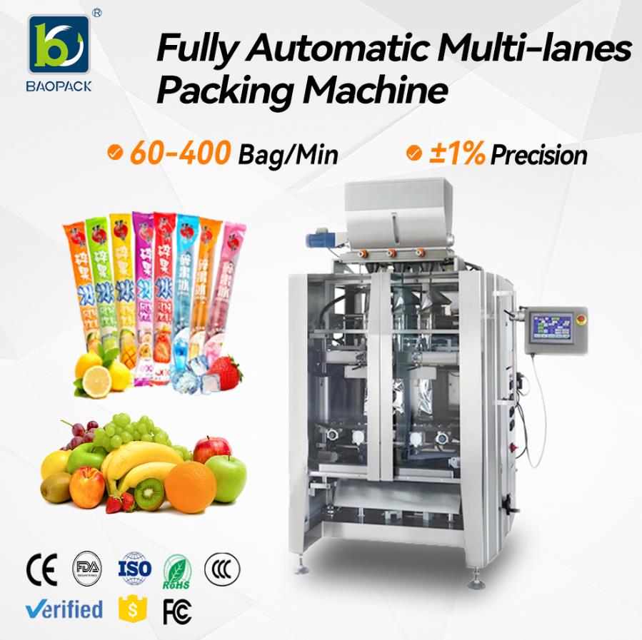 Automatic Multi Lanes Packing Filling Sealing Liquid 5ml 10ml 25ml 50ml 6 Lanes Sachet Juice Drink Jelly Stick Packaging Machine
