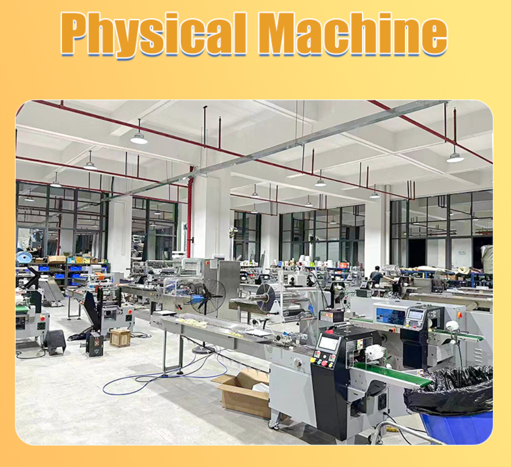 Automatic Pillow Packing Machine Horizontal Flow Wrapping High-Speed for Food Items-Bread Hamburger Buns Stand-up Bags Film
