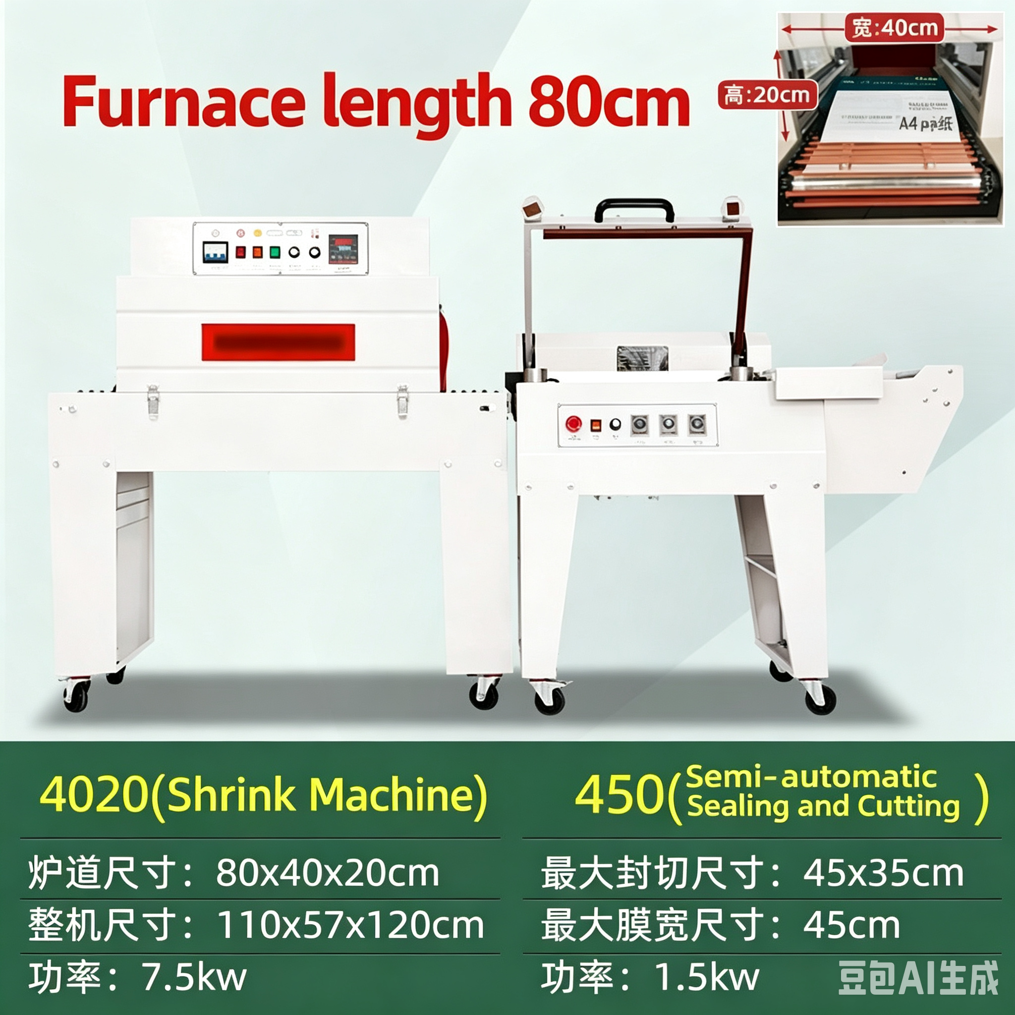 Standard Type Heat Shrink Packaging Machine L Bar Sealing Cutting Automatic Tunnel POF Film Heat Shrink Wrapping Machine