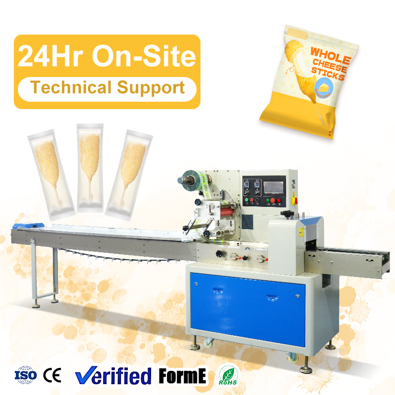 Fully Automatic Horizontal Pillow Flow Wrapping Machine for Coin-Shaped Items Battery Tablet Chocolate with High Speed Sealing