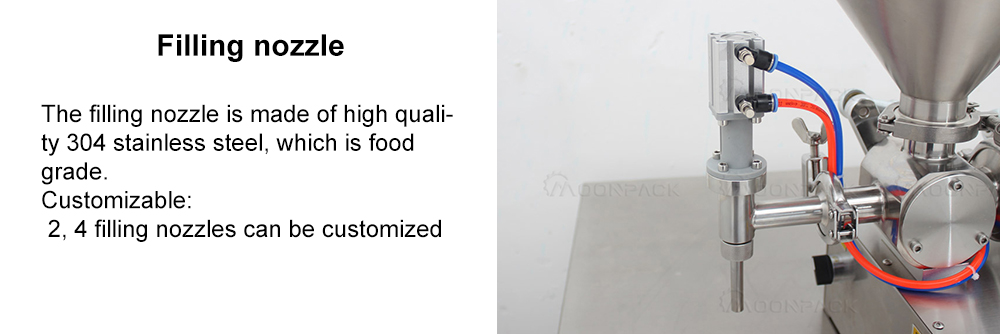 Moonpack G1WGD Filling Machine Horizontal Semi-Automatic Paste Piston Filler For Cream Lotion Sauce Bottle Jar Filling Machine