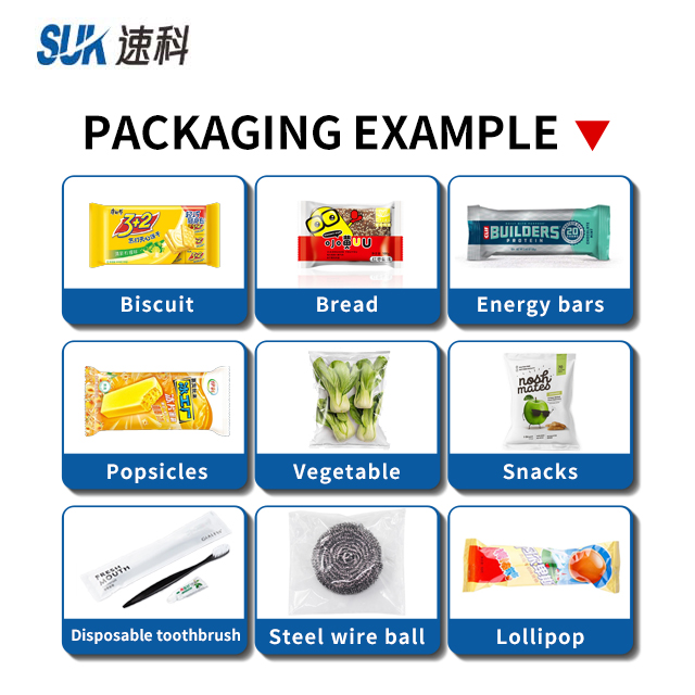 Horizontal Pillow Wafer Double Sandwiching Cookies Packaging Flow Wrapper Biscuit Packing Machine