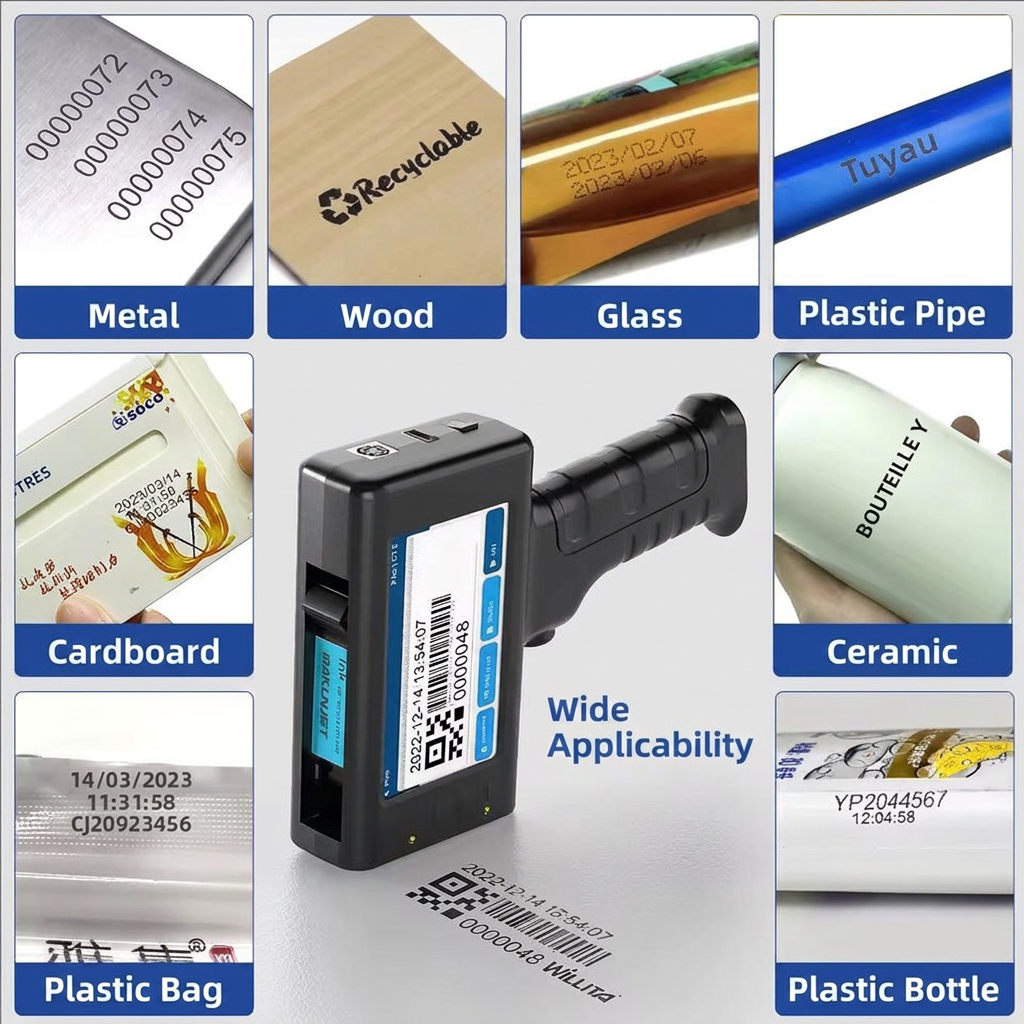 Willita 12.7mm Mini Batch Plastic Hand Held Portable Logo Coding Printer Handheld TIJ Inkjet Jet Machine Date Inkjet Printers