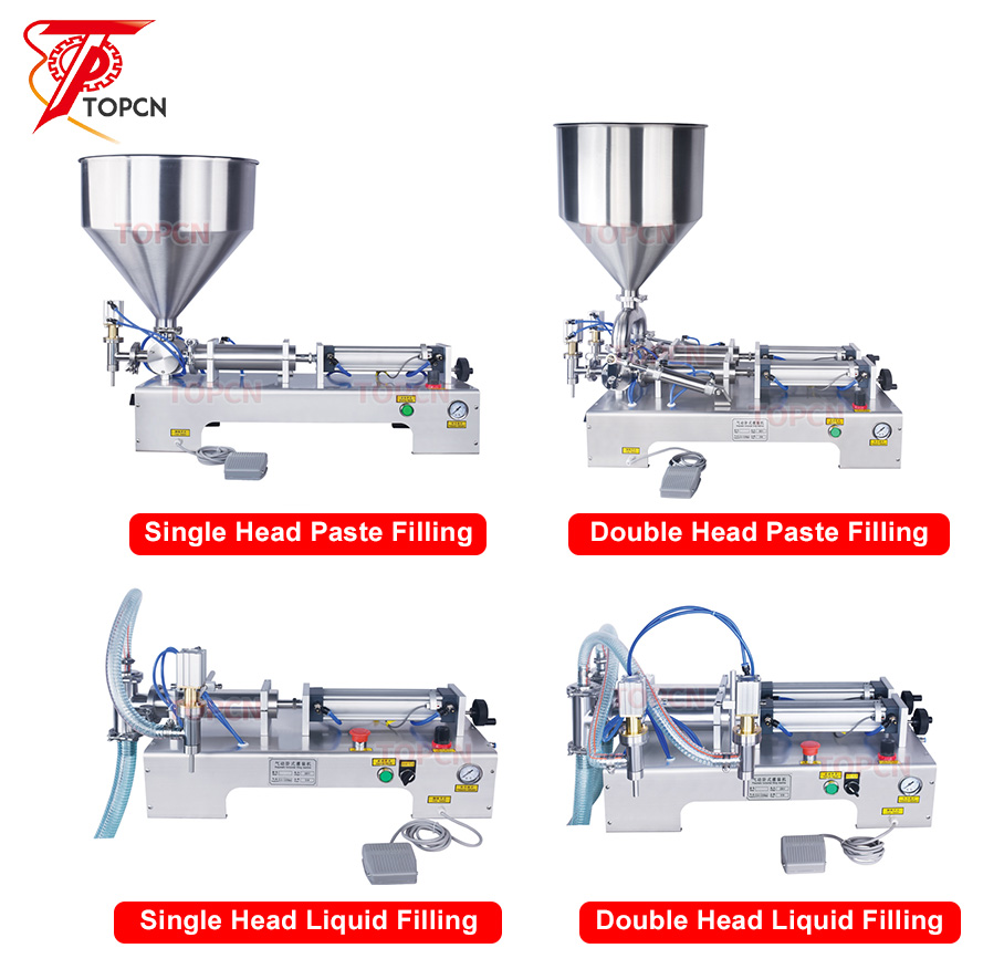 Semi Automatic Pneumatic Piston Liquid Filler Milk Juice Vinegar Coffee Oil Drink Detergent Filling Machine Supply