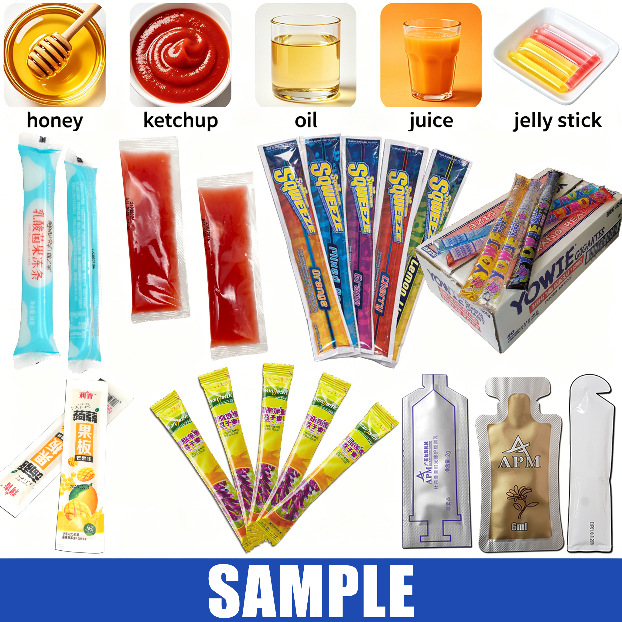 Automatic Multi lane Liquid Ice Lolly Pop Sachet Packing Machine Multi-function Juice Gel Stick Pouch Filling Packaging Machines