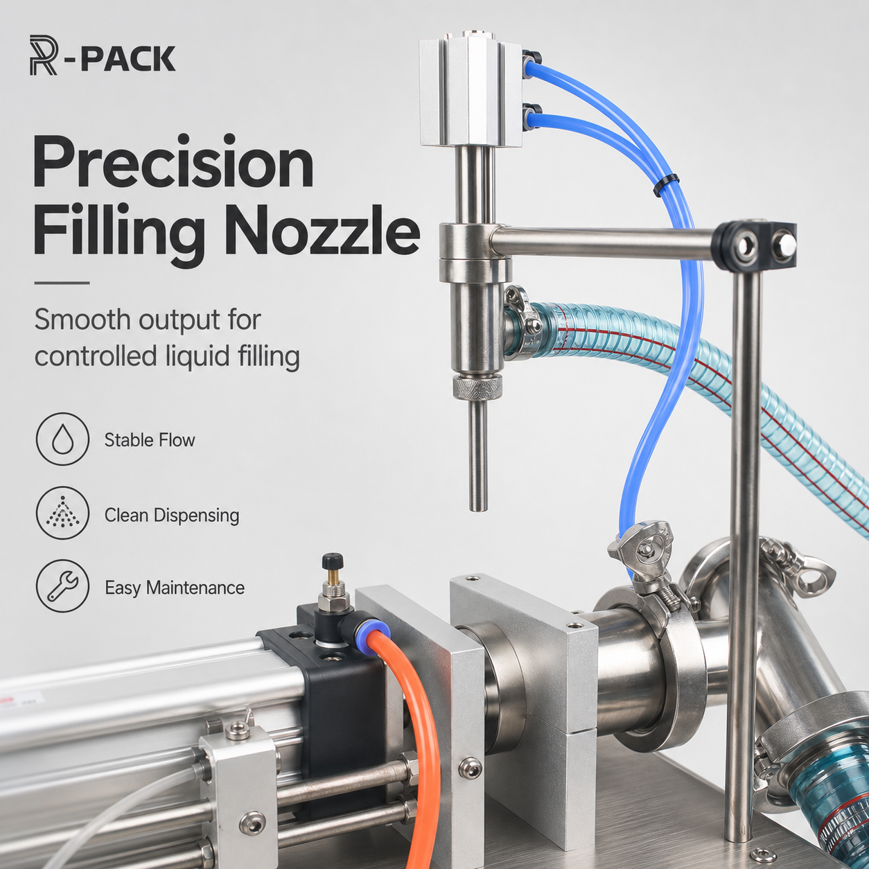 Single Head Piston Liquid Filling Machine 110V 220V 30-300ml 10-30 Bottles/Min &plusmn;0.5% Accuracy For Water Oil Juice Bottle DY-300