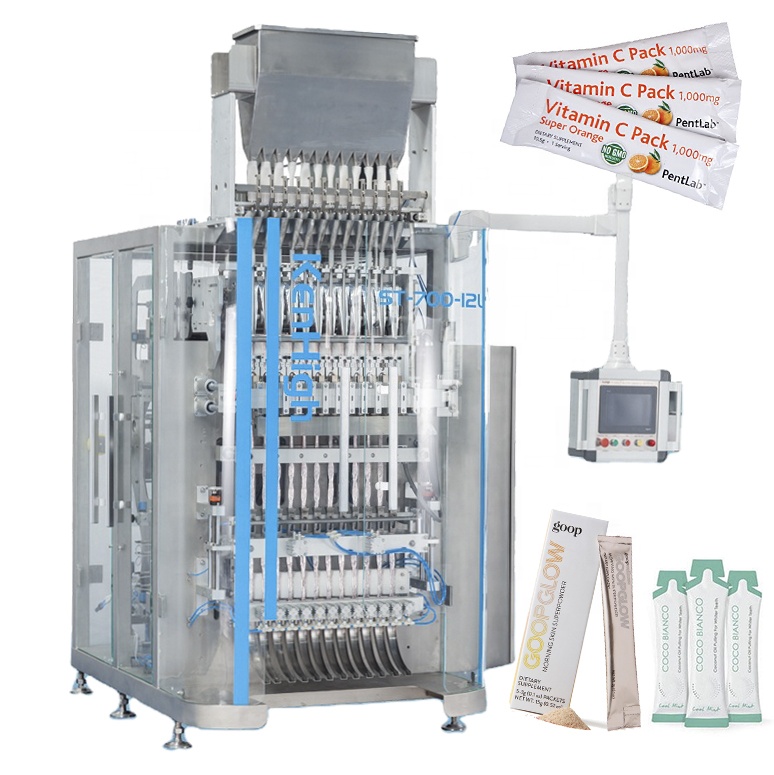 KenHigh Automatic 6/8/10/12 Lanes Multi Line Sugar 3 in 1 Coffee Powder Sachet Filling Packaging Machine
