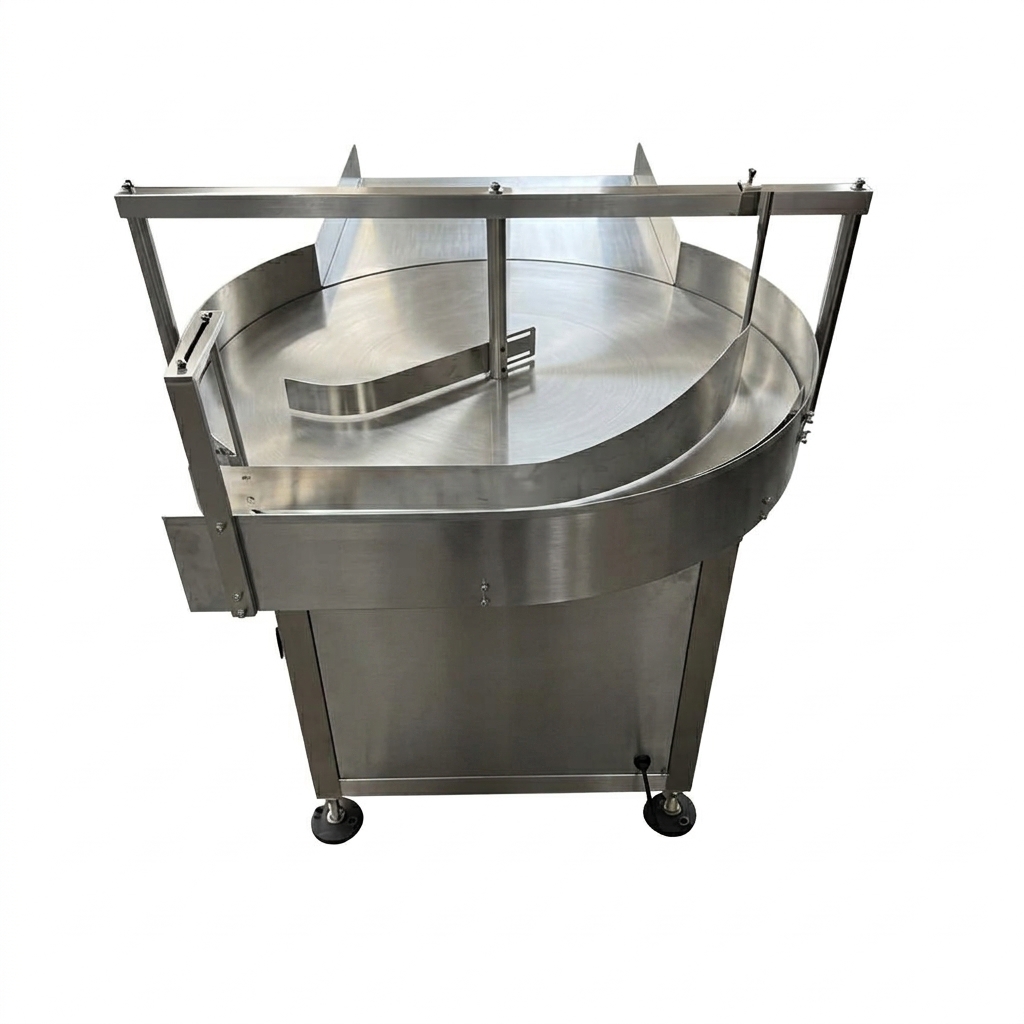 HuiMing Automatic Plastic Glass Bottle Feeding Turntable GP-0A Unscrambler Feeder Table for Beverage Filling Production Line