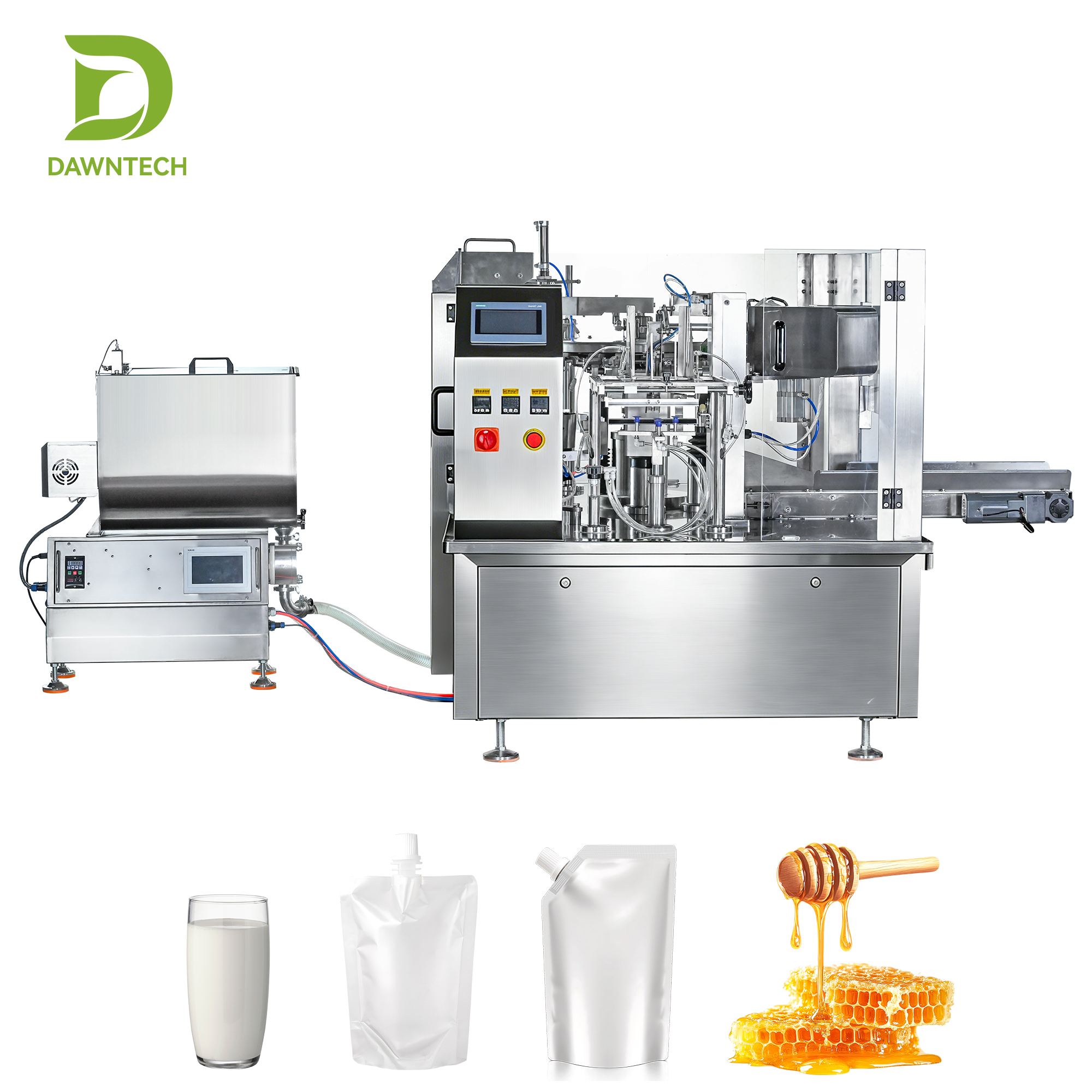 Premade Pouch Sauce Packing Machine For Ketchup Chili Sauce Jam Honey Paste &amp; Liquid Automatic Pouch Filler Sealer