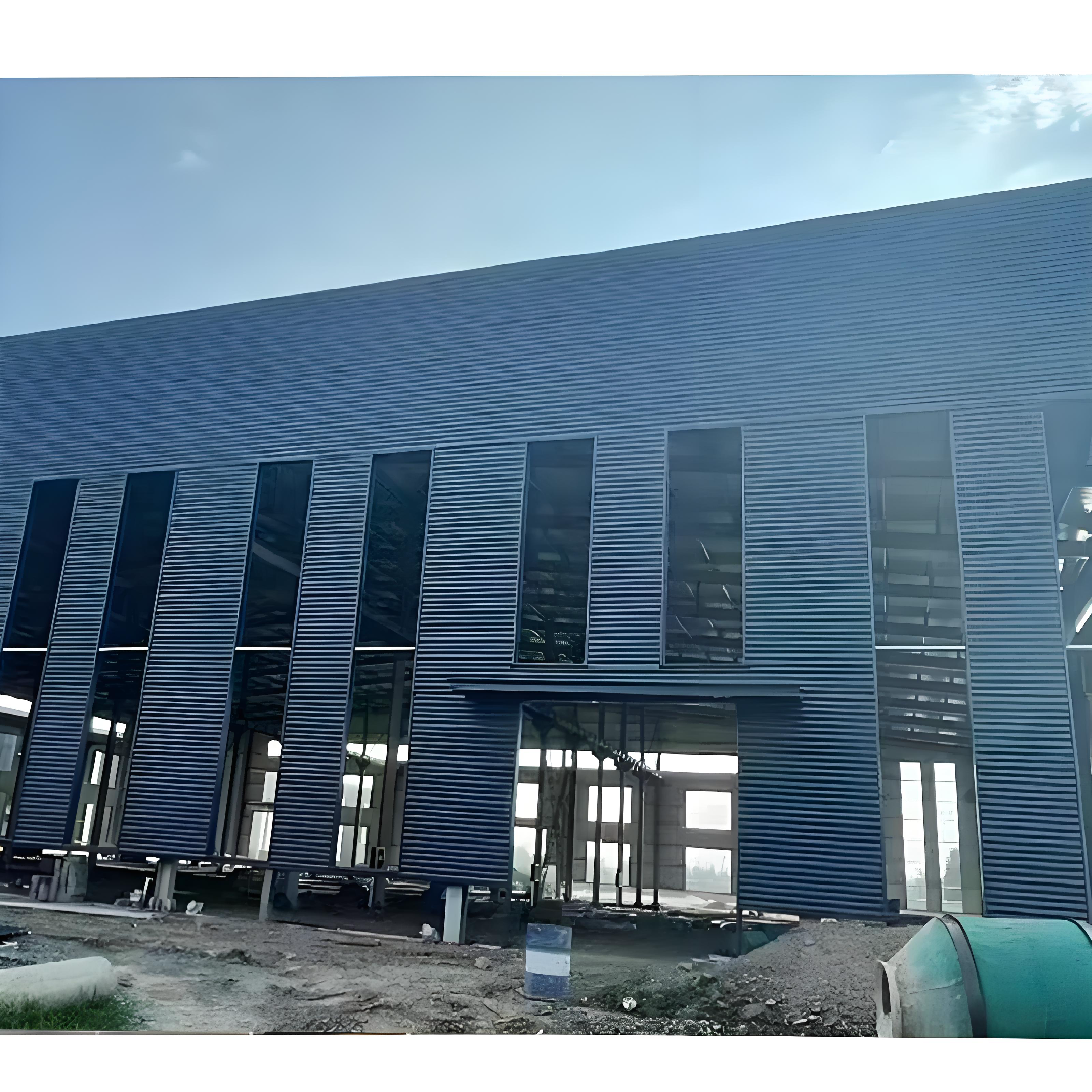Modern Steel Structure Pre Engineered Long-span Grid Prefabricated Warehouse and Factory Building with Insulated Sandwich Panels