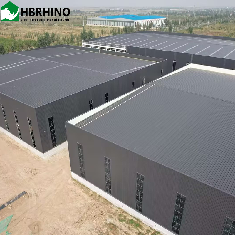 Multi-Story Prefabricated Steel Structure Buildings Large Span Design for Workshops Factories Warehouses etc.