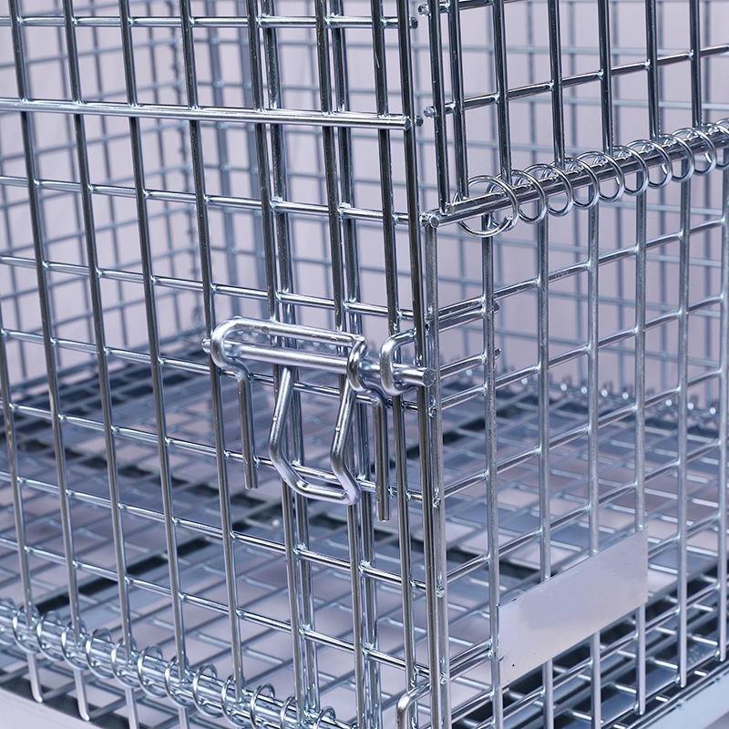Wire Mesh Cage Warehouse Logistic Stackable Wire Mesh Container Transport Box Basket Container For Light Loading