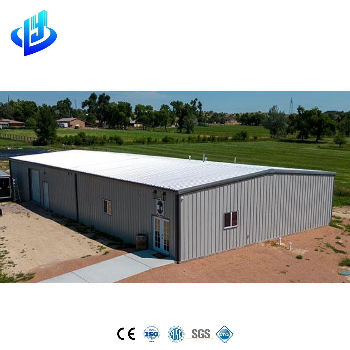 Custom Modern Steel Structure Building Agricultural Workshop Insulated Roof Wall Panels Industrial Warehouse Featuring Office