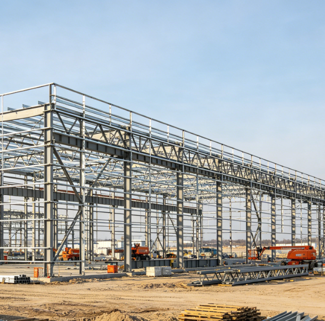 Light Steel Warehouse/Workshop | Eco-Friendly Steel Frame for Farm Breeding Greenhouse Projects Industrial Design High Wind