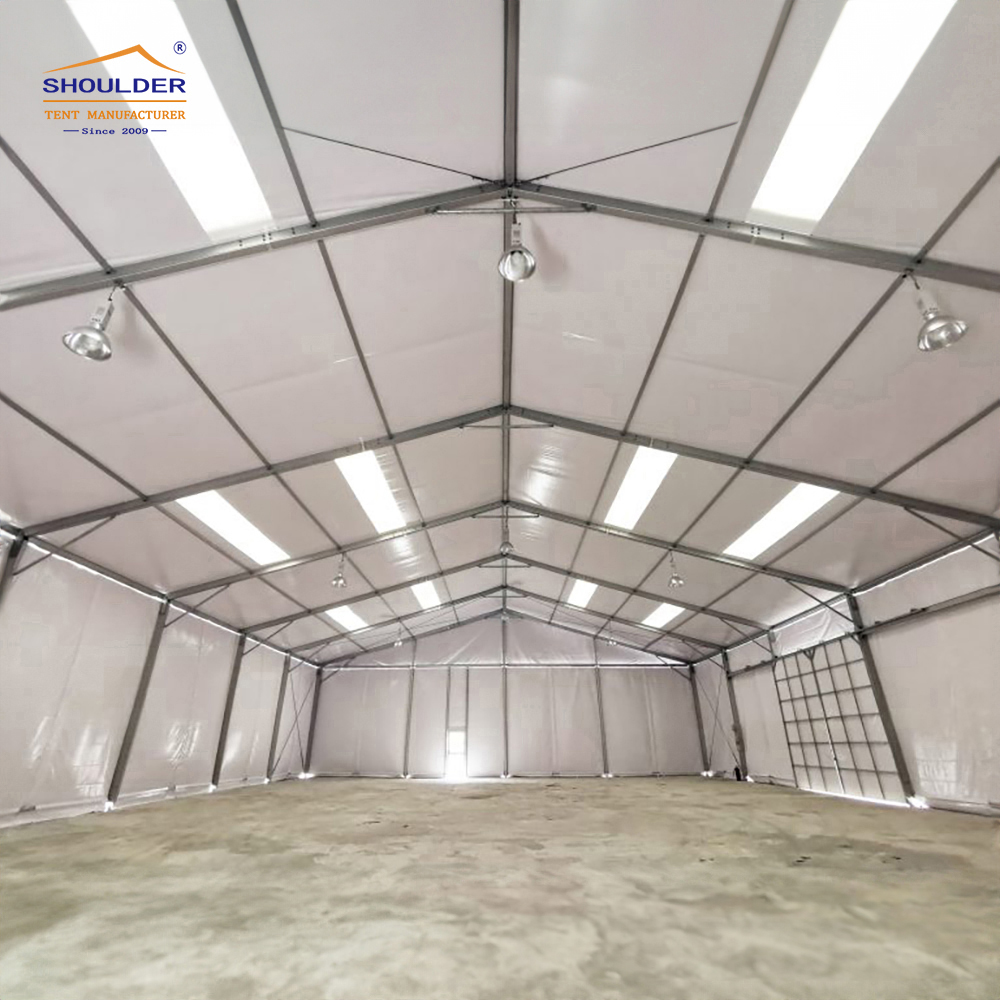 600 Square Heavy Duty Commercial Warehouse PVC Cover Large Span Durable Industrial Storage Tent With Walls Doors