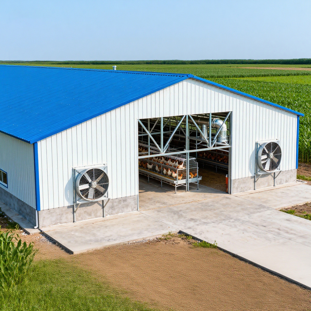 New Steel Structure Mobile Chicken Shed Poultry Farm House High Rigidity Corrosion Resistant