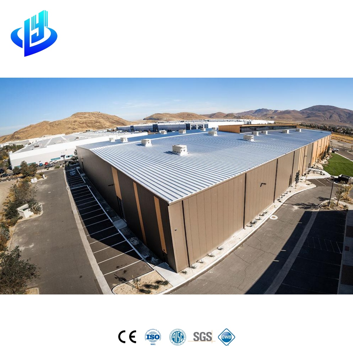 Custom Modern Steel Structure Building Agricultural Workshop Insulated Roof Wall Panels Industrial Warehouse Featuring Office
