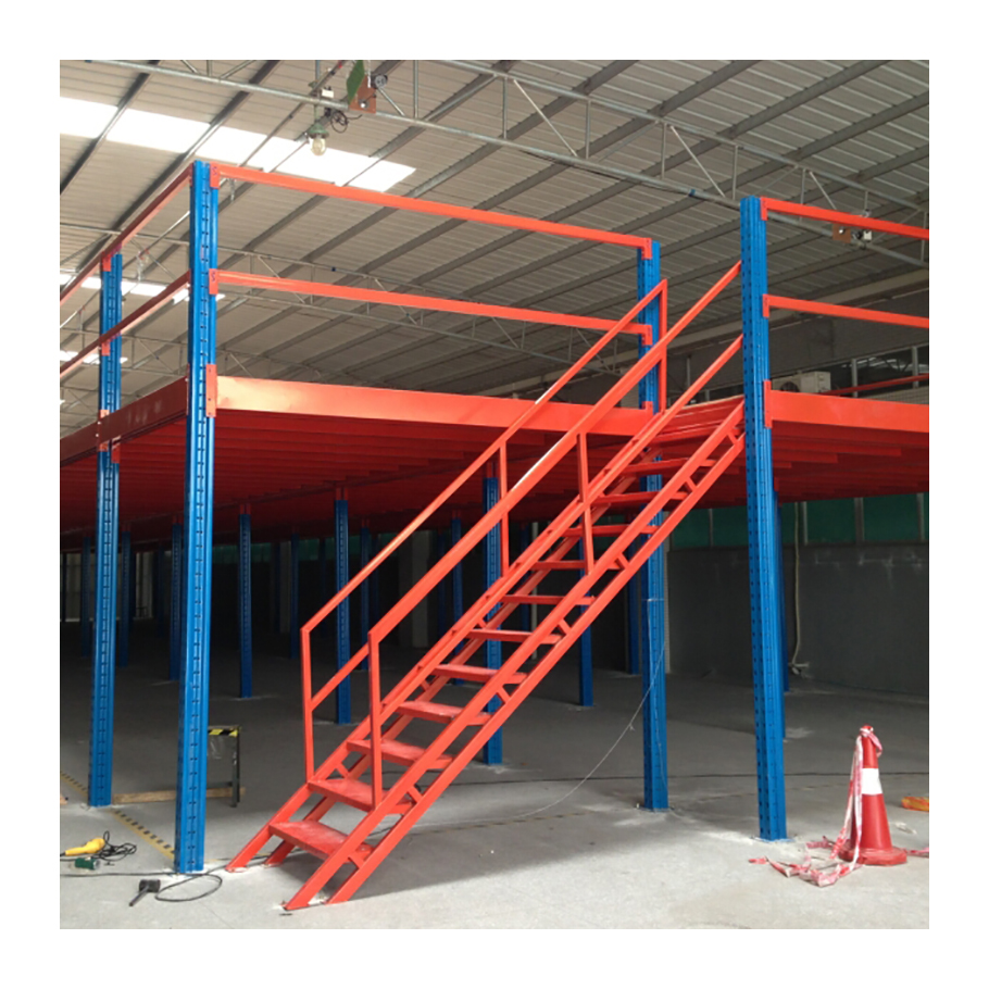 Industrial Warehouse Mezzanine Rack System, Custom Steel Platform Shelving, Second Tier Structure