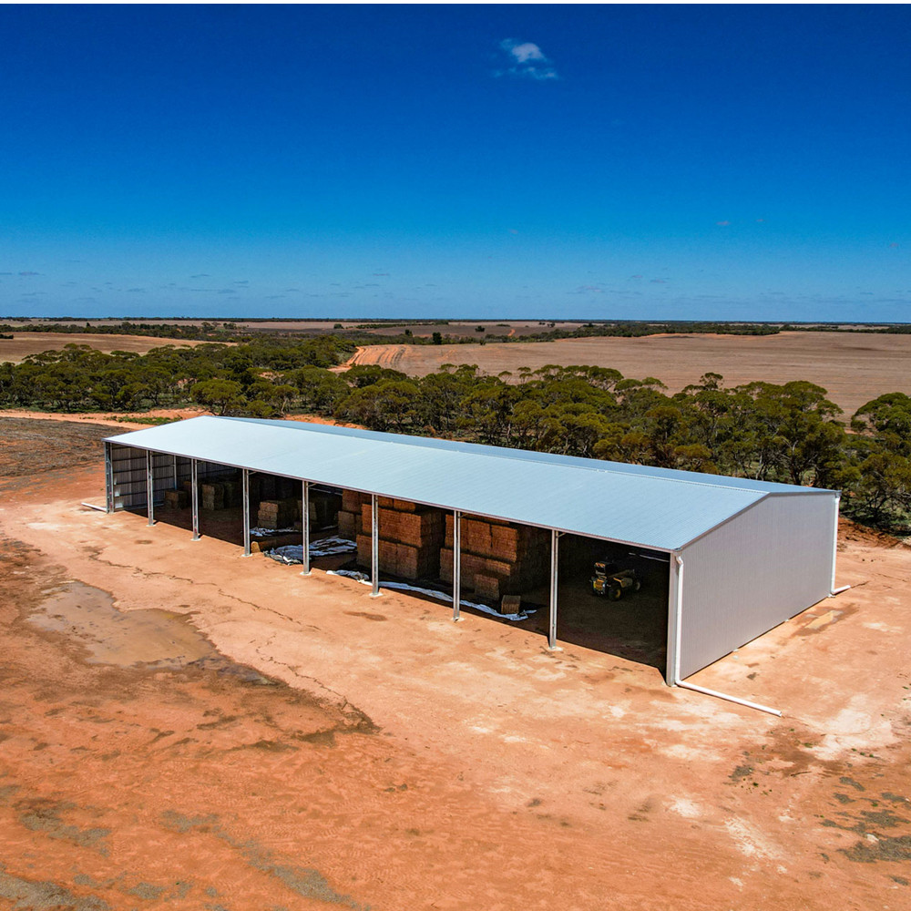 Prefabricated Steel Farm Shed Structure for Livestock Feed Machinery Storage Stockfeed Shed Outdoor Workshop Warehouse Bolted