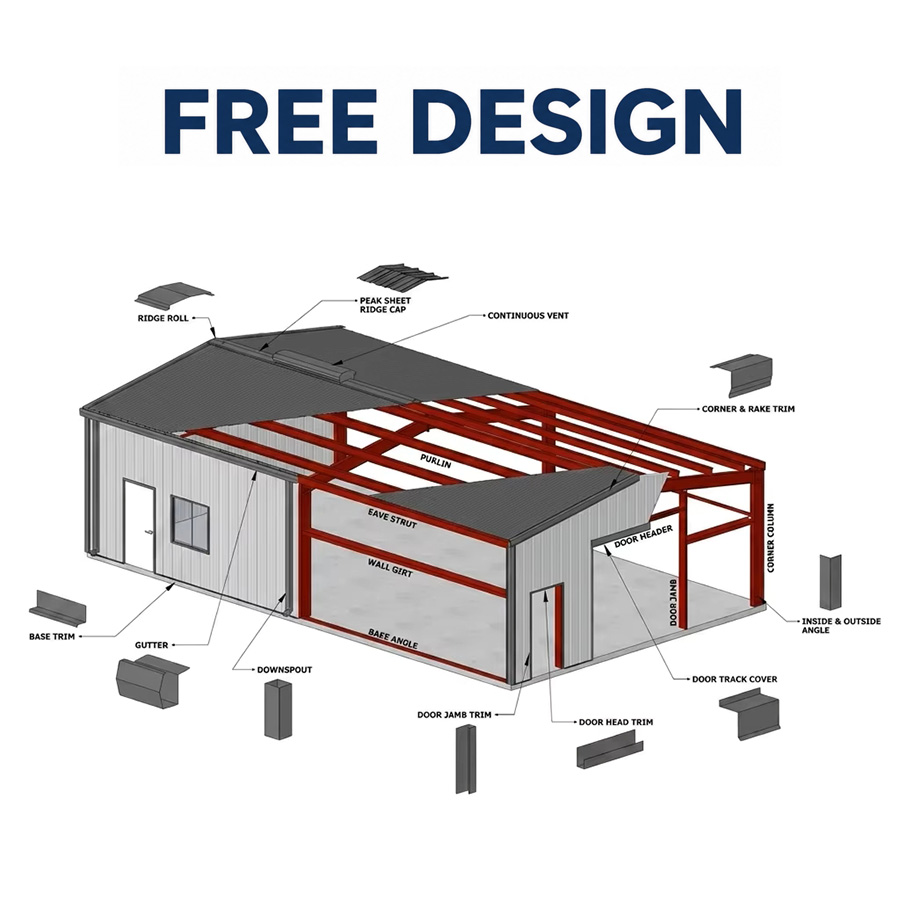 Rainy Season Proof Steel Structure Warehouse Prefab Metal Workshop Building with Strong Drainage Roof for Africa Storage