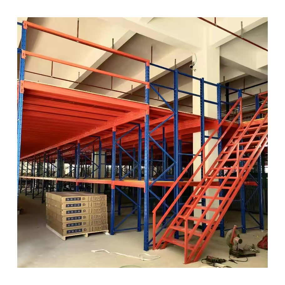 Industrial Warehouse Mezzanine Rack System, Custom Steel Platform Shelving, Second Tier Structure