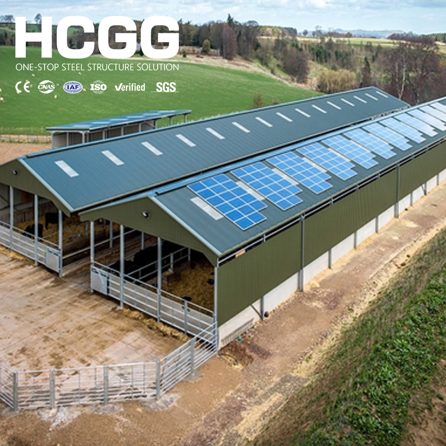 Galvanized Steel Frame H Beam Prefabricated Metal Steel Farm Shed Agricultural Storage Warehouse Barn Building Supplier
