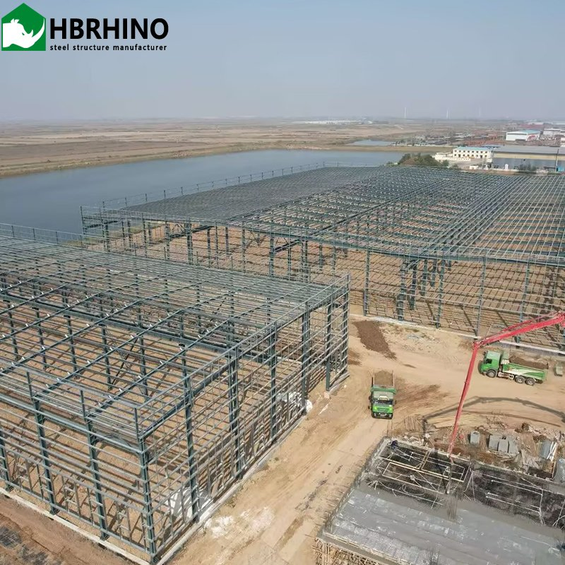 Multi-Story Prefabricated Steel Structure Buildings Large Span Design for Workshops Factories Warehouses etc.