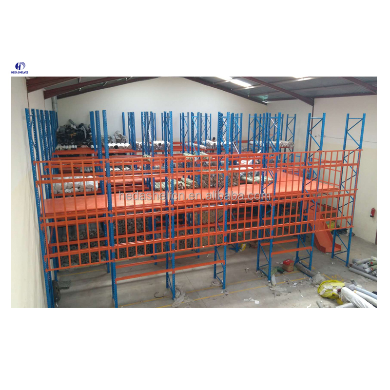 Heda Industrial Steel Platforms Mezzanine Floor Mezzanine Rack Material Handling Storage Stacking Shelves Warehouse Rack System