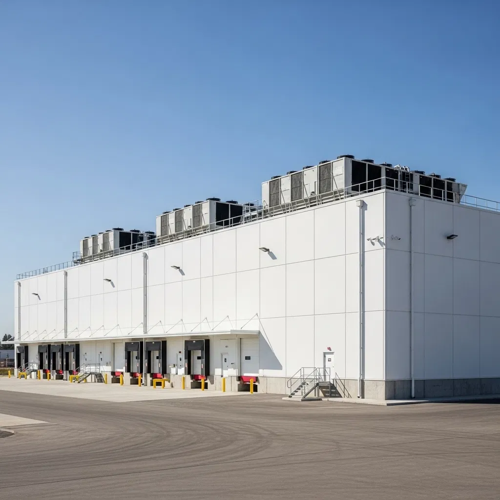 Fast Assembly Large Span Steel Frame Industrial Cold Storage Warehouse Modular Freezer Room Thermal Insulation Energy Saving