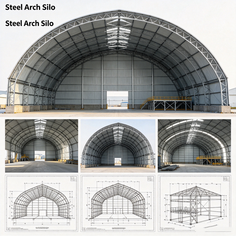 Prefabricated Arch Steel Structure Grain Silo Corrugated Steel Farm Storage Barn | Custom Curved Steel Warehouse