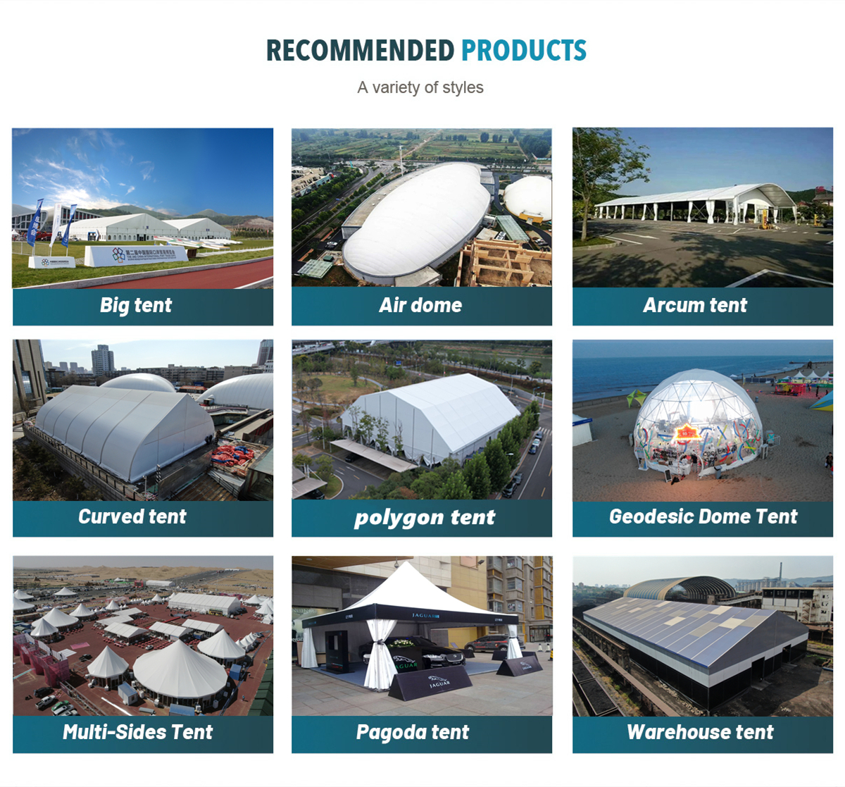 Tent Categories Overview