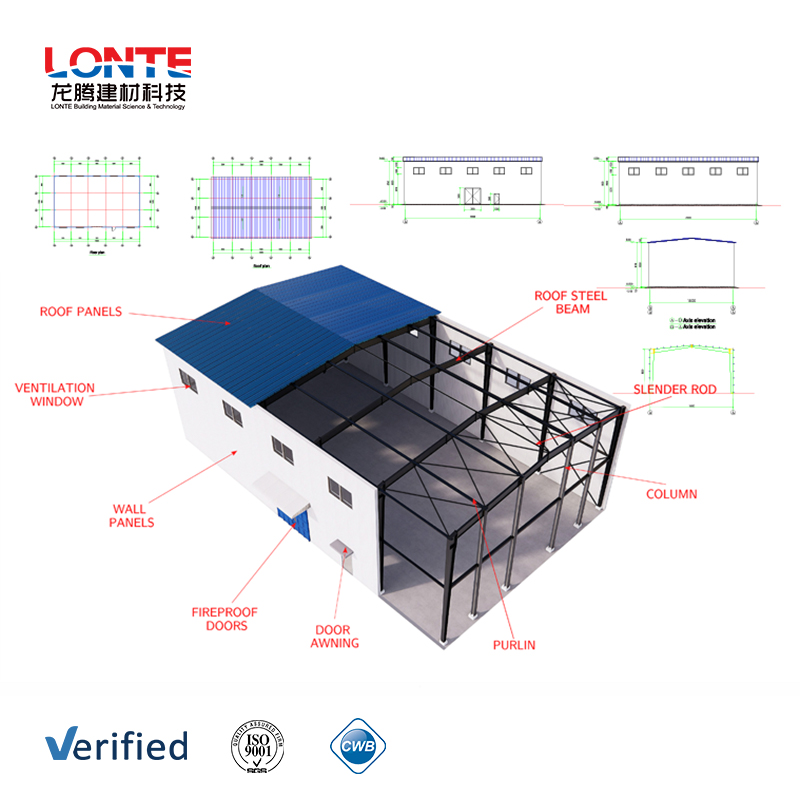 Pre Engineered Modern Metal Logistics Storage Building Export Quality Steel Structure Warehouse