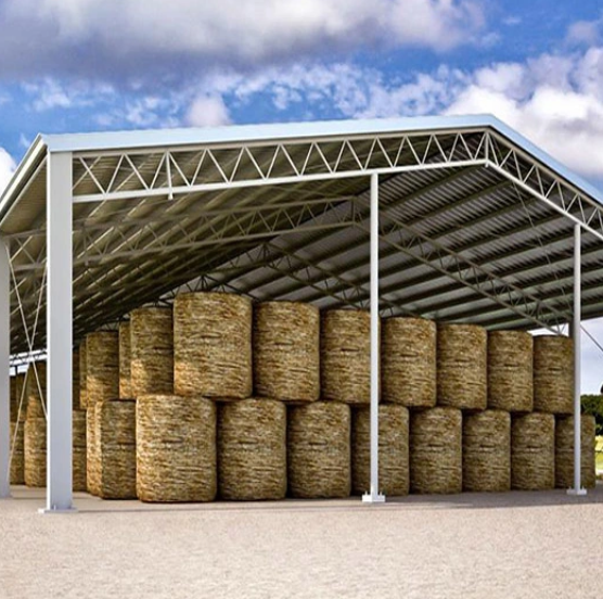 China Prefabricated Steel Structure Construction House Carport Dog Kennel Farm Warehouse Insulated Hay Barn Storage Farm Urban
