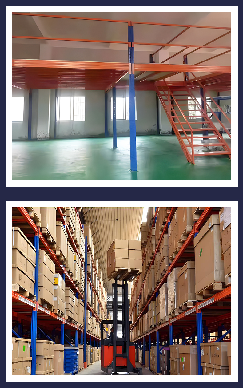 Industrial mezzanine construction view