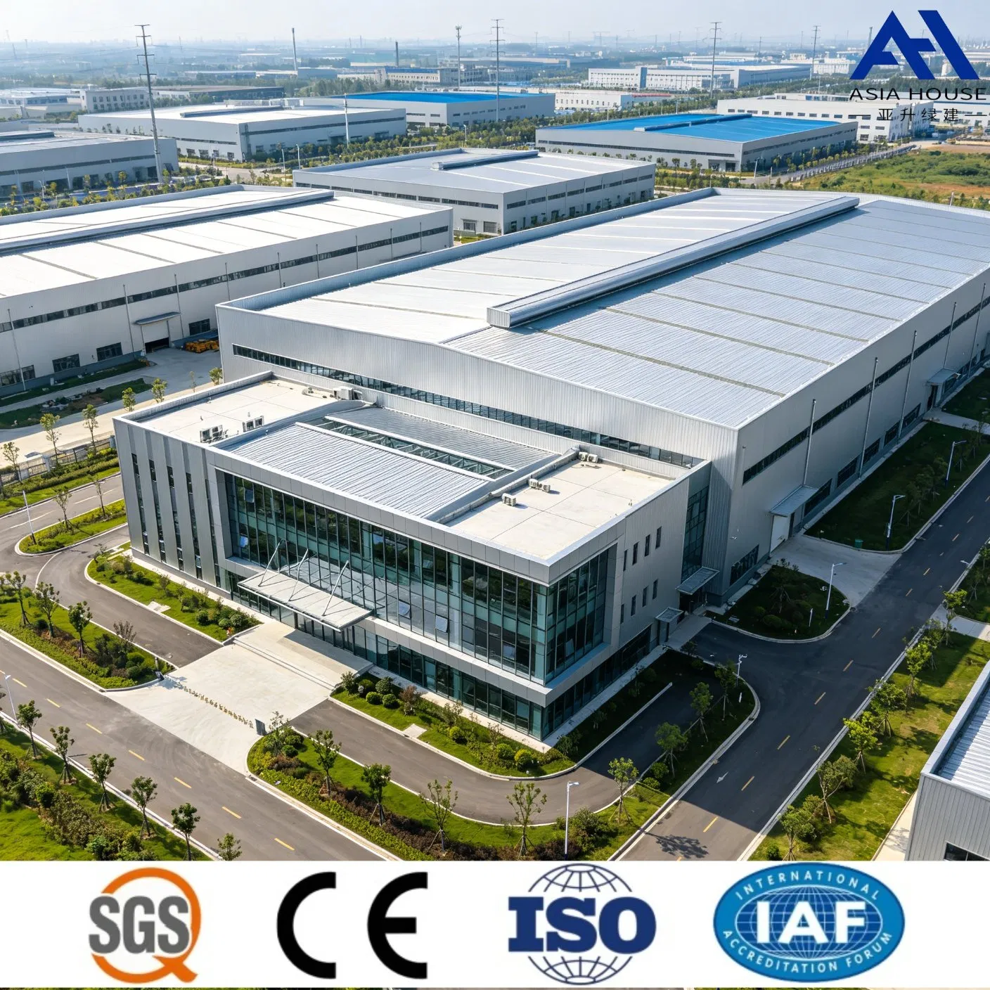 Low Cost Custom Designed Steel Structure Office Building for Warehouse Workshop Hall